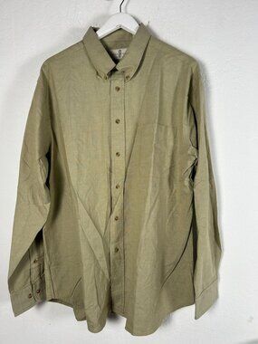 River Trader Mens Truffle Long Sleeve Button-Down Shirt XL Cotton Casual New